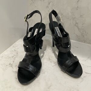 New! Steve Madden‎ Maggical Platform Strappy Sandals in Black Sz 8.5
